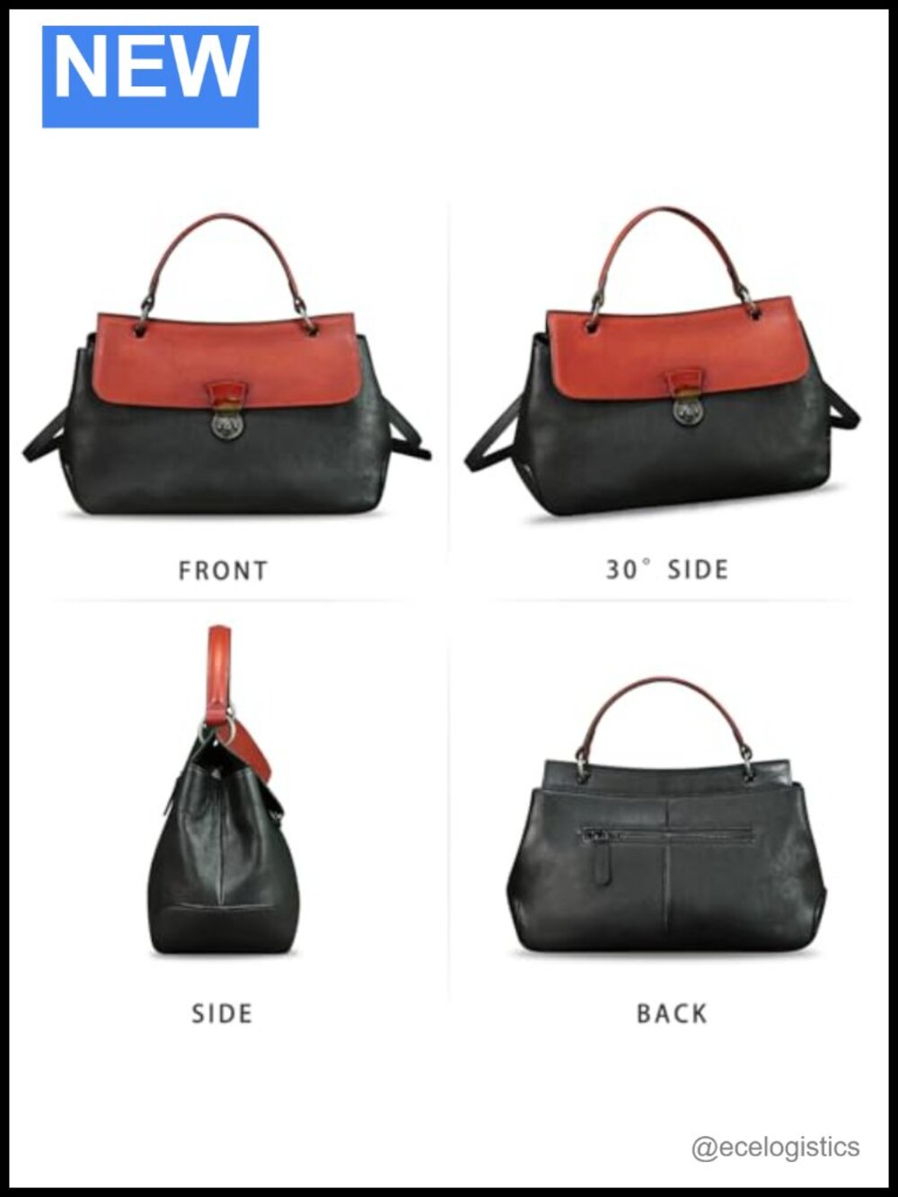 Women's Genuine Leather Crossbody Satchel Handbag Retro Vintage Ladies Purse - Picture 3 of 6